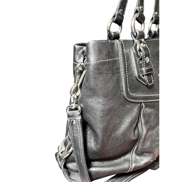 Coach 12937 Madison Sabrina Satchel – Black Leather Convertible Shoulder Bag - Picture 5 of 14